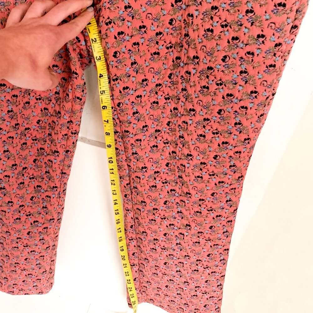 topshop pink floral print straight leg pants sz 8 - Picture 3 of 6